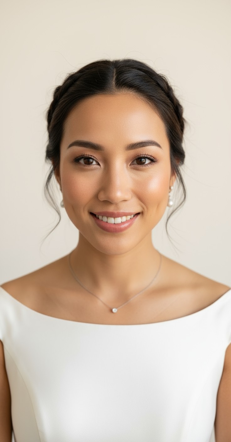 After French Braid Wedding Updo